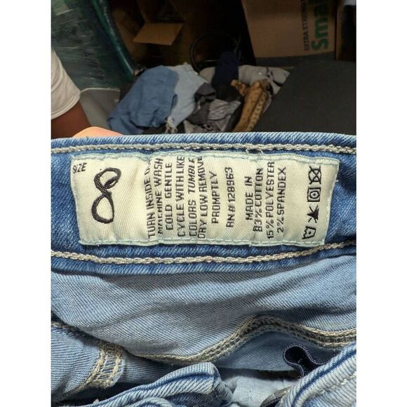 Indigo Rein Button Fly Front Jean Shorts Mid Rise Kid's Size 8 - Picture 3 of 5